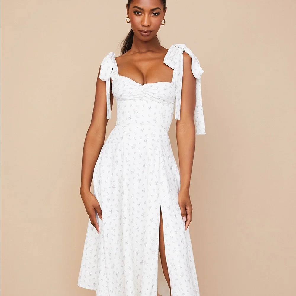 House of CB Alicia White Floral Midi Sundress - Picture 8 of 13